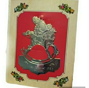 1983 Norman Rockwell Christmas Ornament Rocking Horse Santa Child Grandpa 🎅 NEW